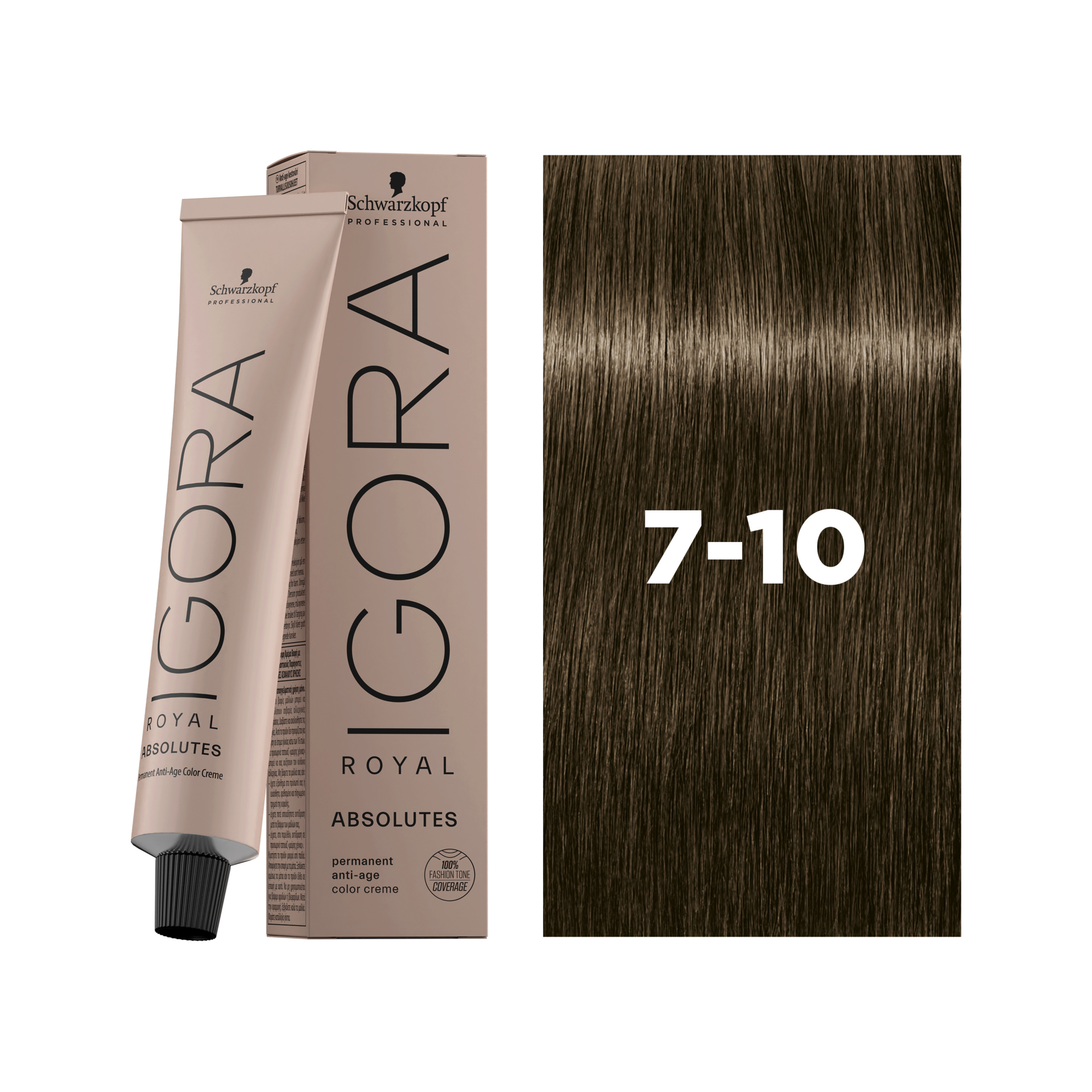 Schwarzkopf Professional Igora Royal Absolutes 7-10 Medium Blonde Cendré Natural, 60ml
