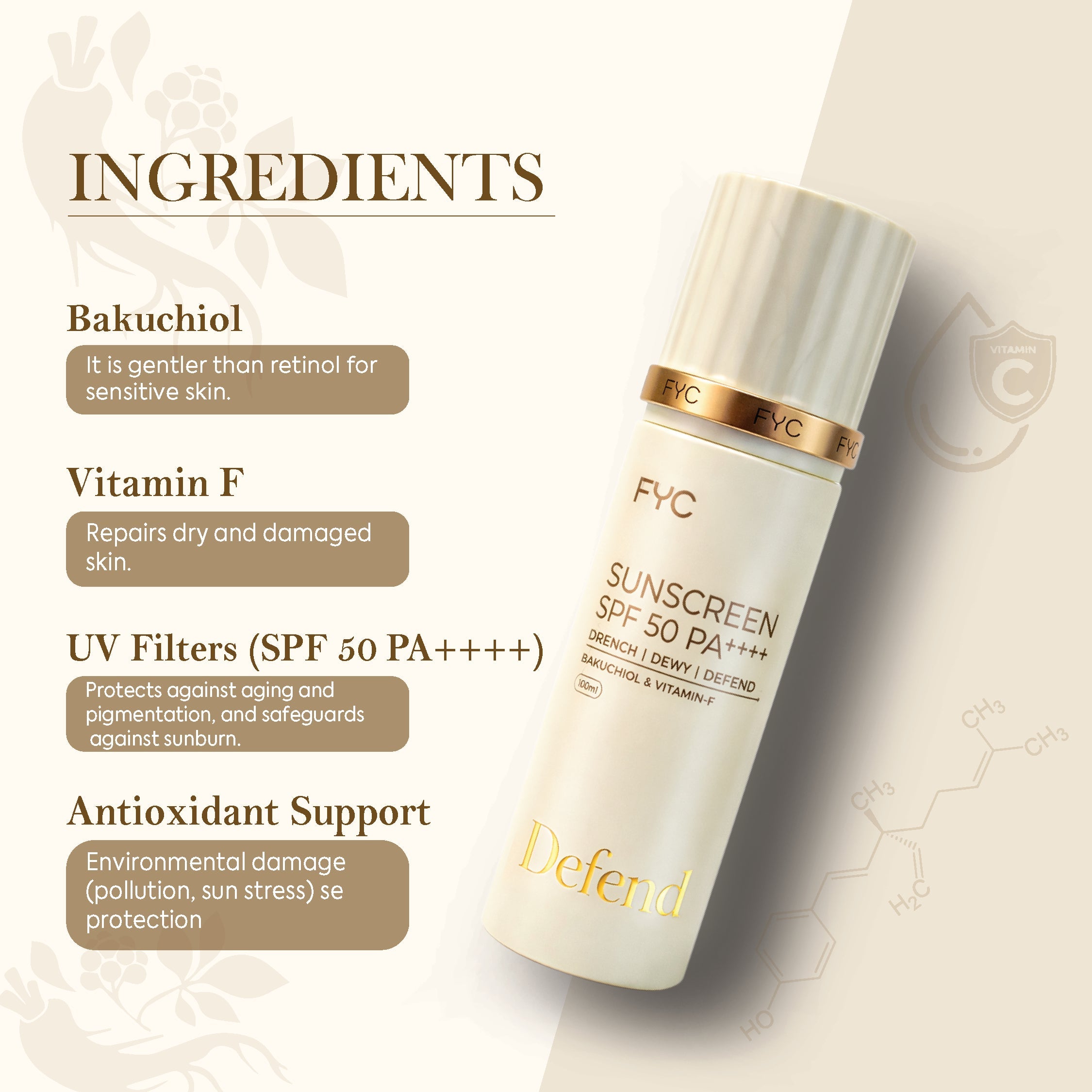 fyc-professional-sunscreen-spf-50-pa-100ml-lightweight-broad-spectrum-protection - Image 3 - Buy from Indicrest
