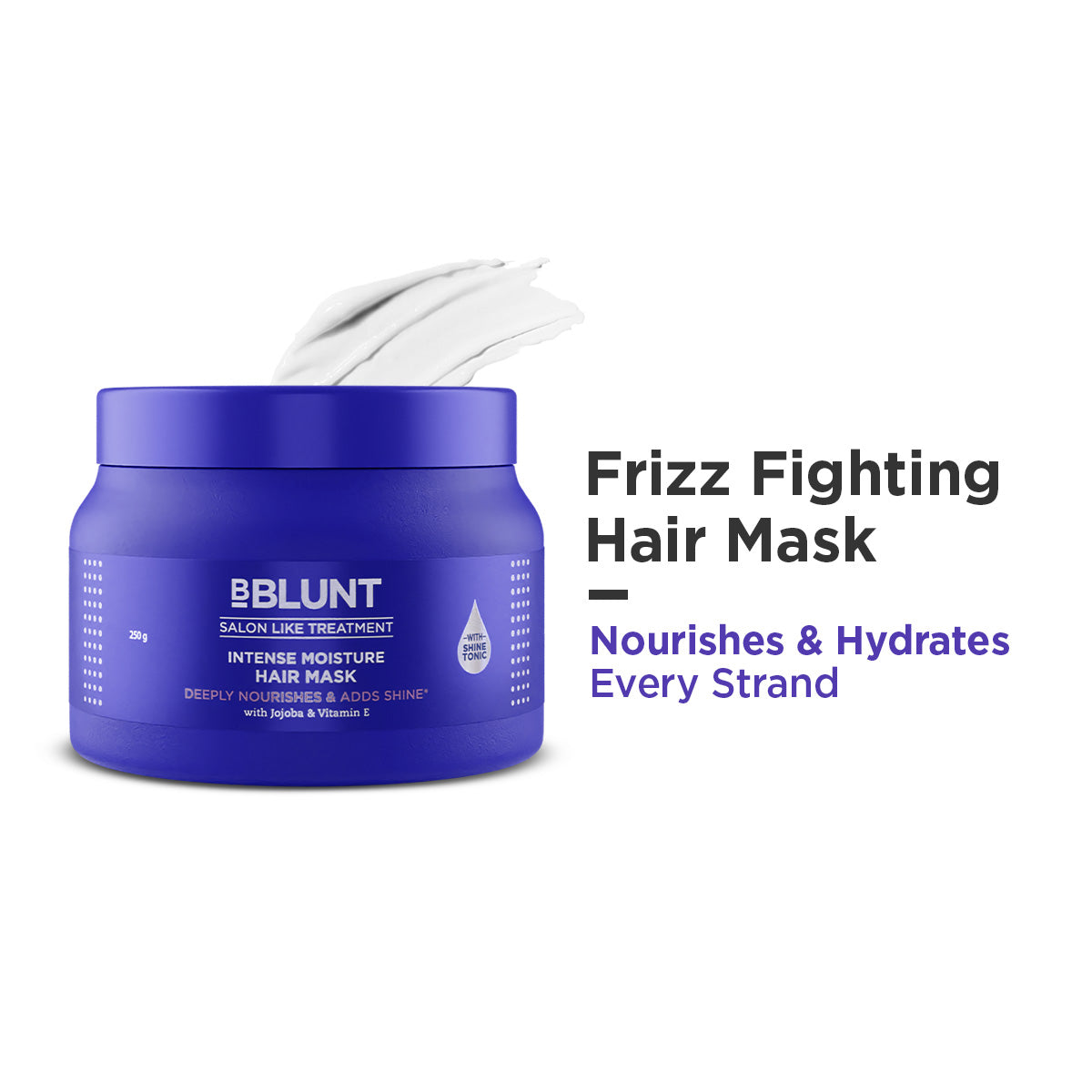 Bblunt Intense Moisture Hair Mask with Jojoba Oil & Vitamin E for Nourished & Shiny Hair, 120g - Image 2 - Buy from Indicrest