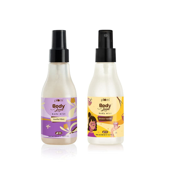 Plum Trending Sweet & Spicy Vanilla Body Mist Duo by BodyLovin' Long Lasting | Travel-Friendly | Vanilla Vibes, 150ml | Smokin' Vanilla, 150ml | Perfume Body Spray Buy at Indicrest