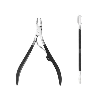 Indicrest Professional Nail Nipper with Cuticle Pusher – Stainless Steel, Anti-Slip Grip, Precision Trimmer for Ingrown Nails & Thick Toenails