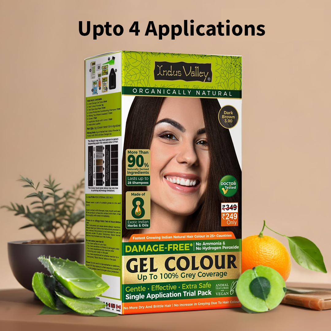 Indus Valley PPD Free Hair Colour Gel Dark Brown by Indicrest