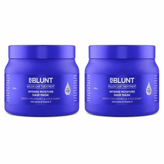 Bblunt Intense Moisture Hair Mask with Jojoba Oil & Vitamin E for Nourished & Shiny Hair Pack of 2 X 250g - Buy from Indicrest