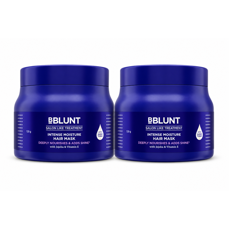 Bblunt Intense Moisture Hair Mask with Jojoba Oil & Vitamin E for Nourished & Shiny Hair- 120g, Pack of 2 - Buy from Indicrest