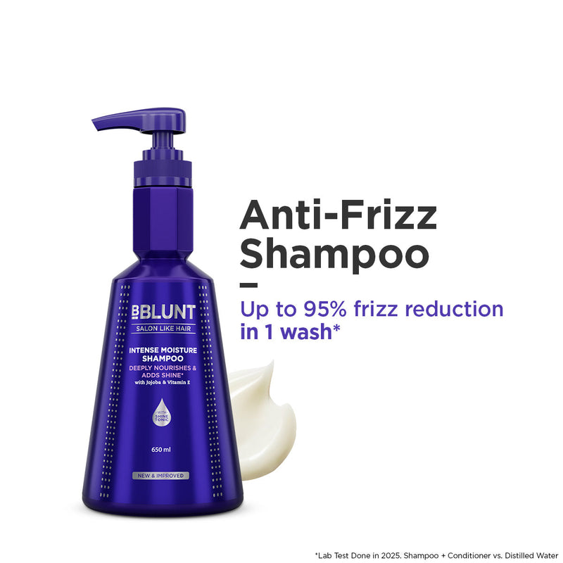 Bblunt Intense Moisture Shampoo with Jojoba and Vitamin E for Dry & Frizzy Hair, 650ml - Buy from Indicrest