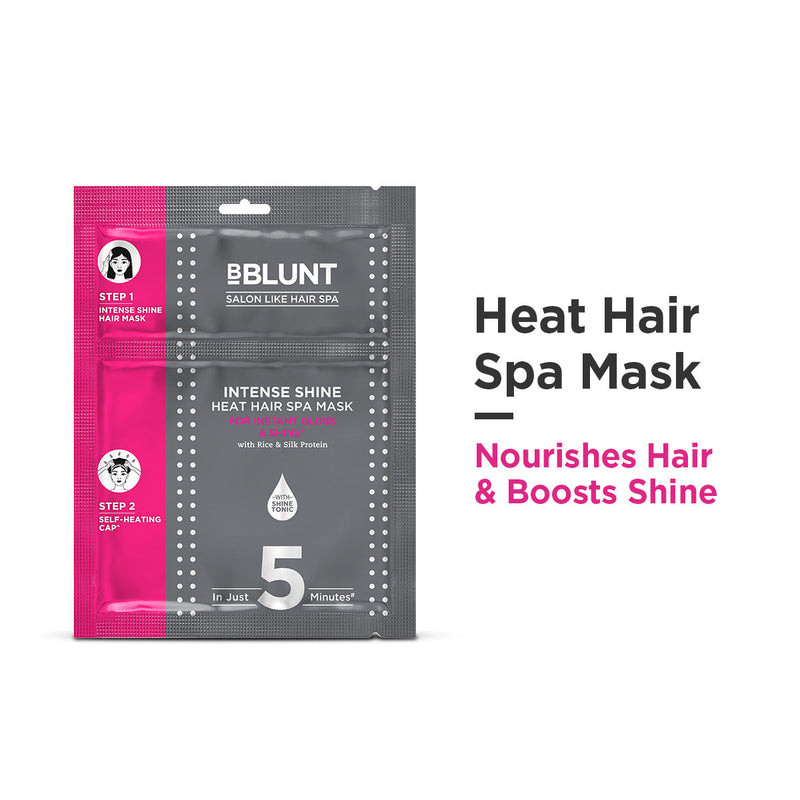 Bblunt Intense Shine Heat Hair Spa Mask with Rice & Silk Protein for SalonLike Hair Spa at Home, 70g - Buy from Indicrest