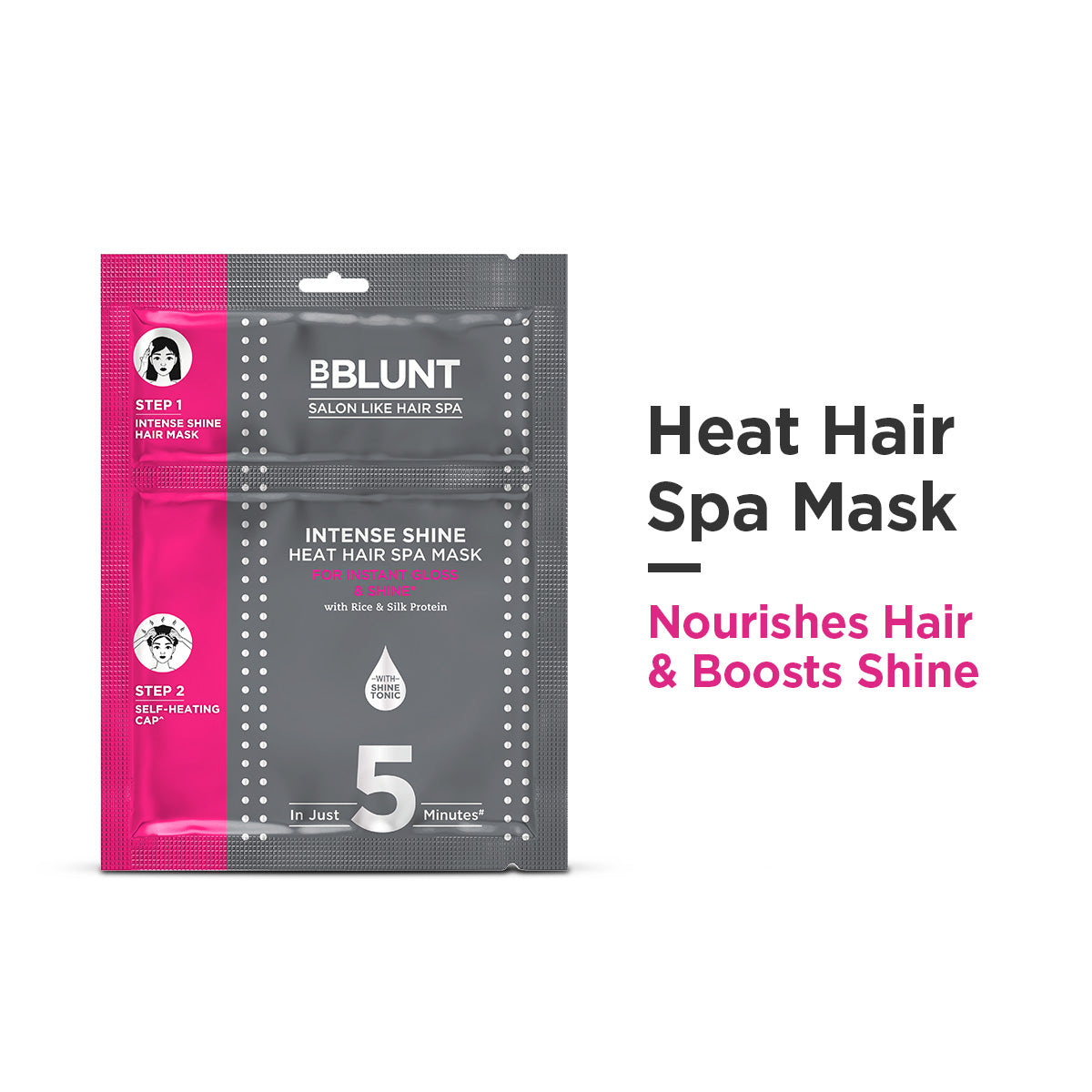 Bblunt Intense Shine Heat Hair Spa Mask with Rice & Silk Protein for SalonLike Hair Spa at Home, 70g, Pack of 2 - Image 2 - Buy from Indicrest