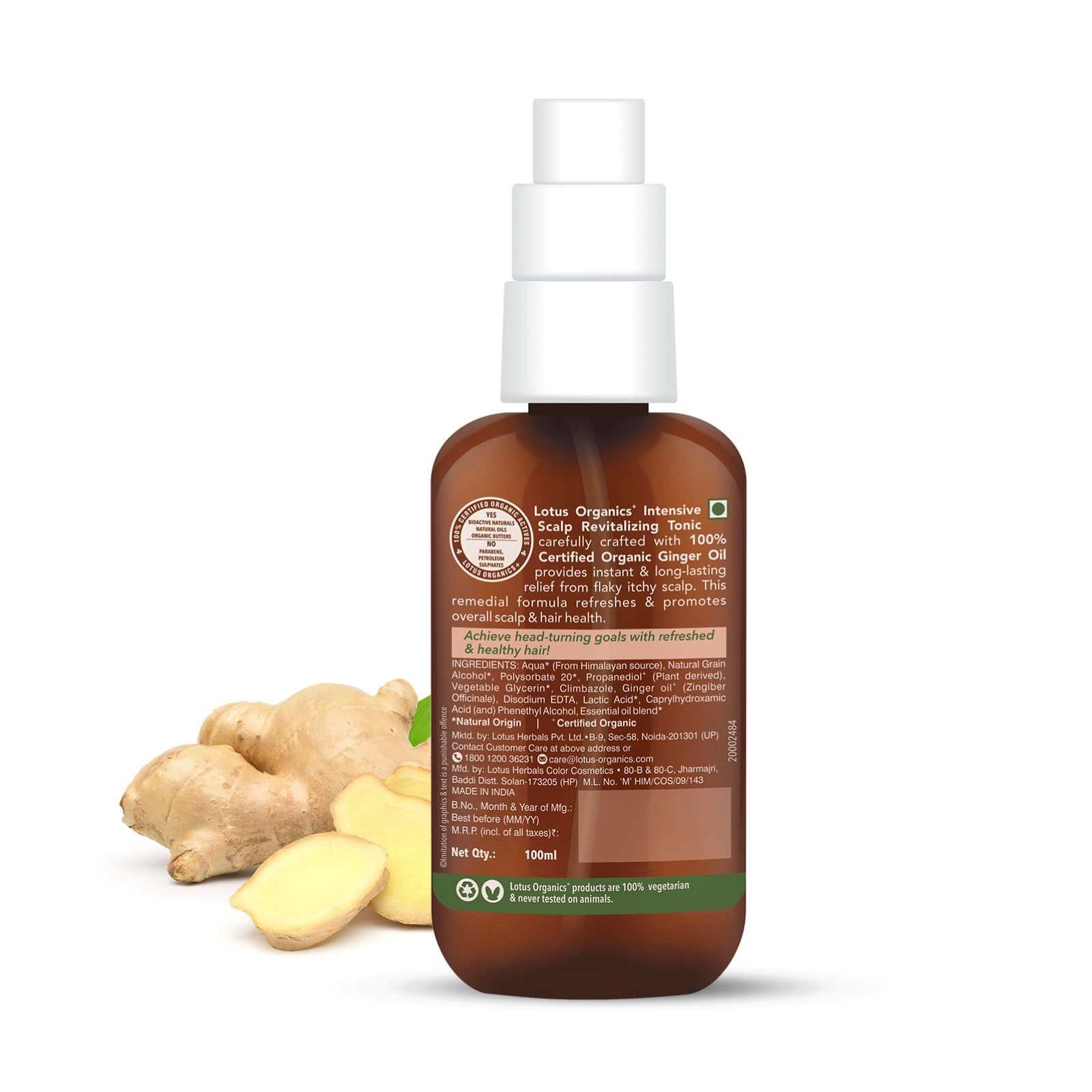 Lotus Herbals Organics+ Intensive Scalp Revitalizing Tonic, 100ml