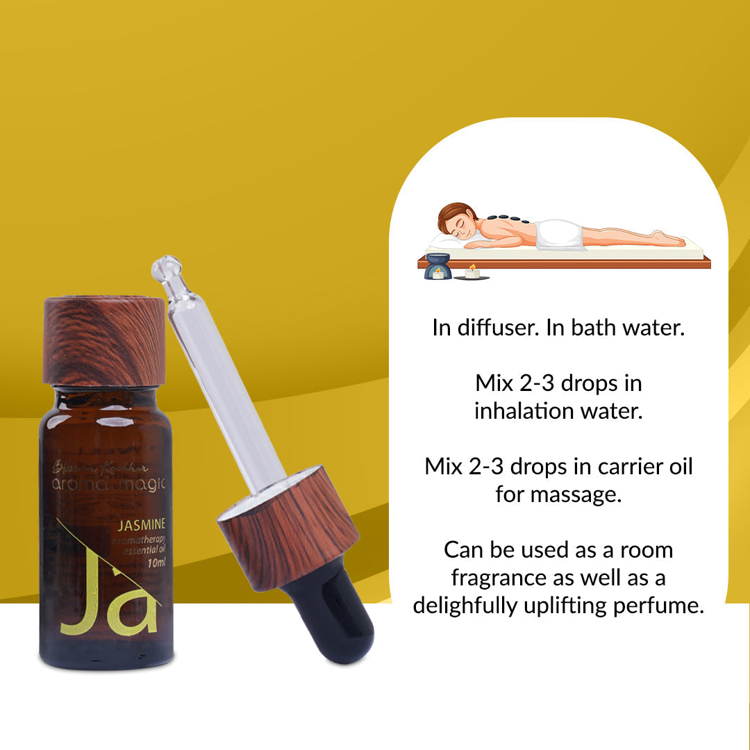 Aroma Magic Jasmine Essential Oil - Calms Anxiety, Ease Stress & Uplift Mood, 10ml - Image 5 - Buy from Indicrest