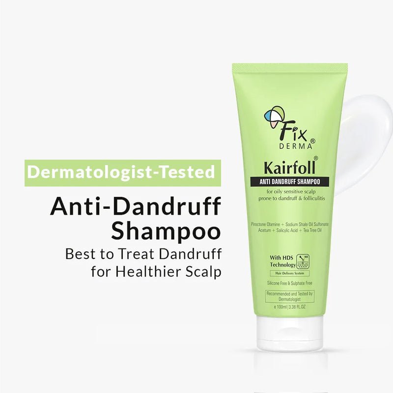 Fixderma Kairfoll Anti Dandruff Shampoo | Relieves Flakes & Scalp Irritation From the First Wash, 100ml - Buy from Indicrest