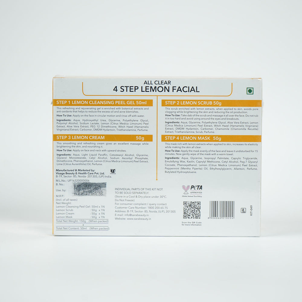 SARA LEMON FACIAL KIT, 4 X 200g - Image 4 - Buy from Indicrest