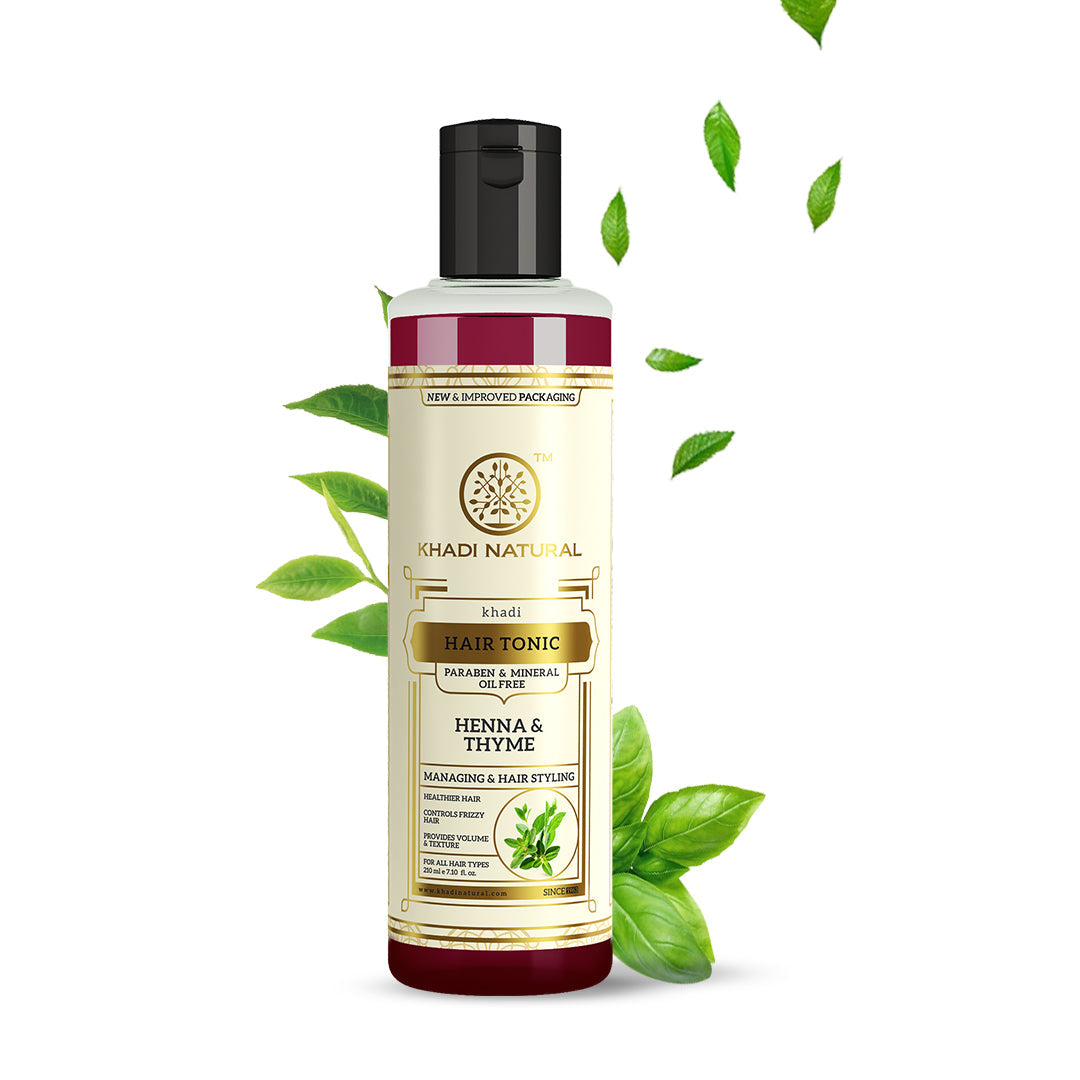 Khadi Natural Henna Thyme Hair Tonic Paraben & Mineral Oil Free - 210ml - Image 5 - Buy from Indicrest