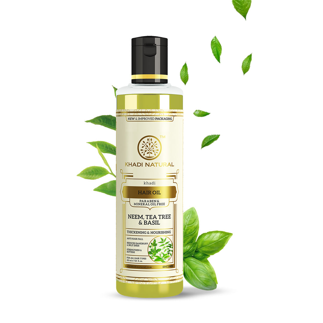 Khadi Natural Neem Teatree & Basil Hair Oil Paraben Mineral Oil Free - 210ml - Image 6 - Buy from Indicrest