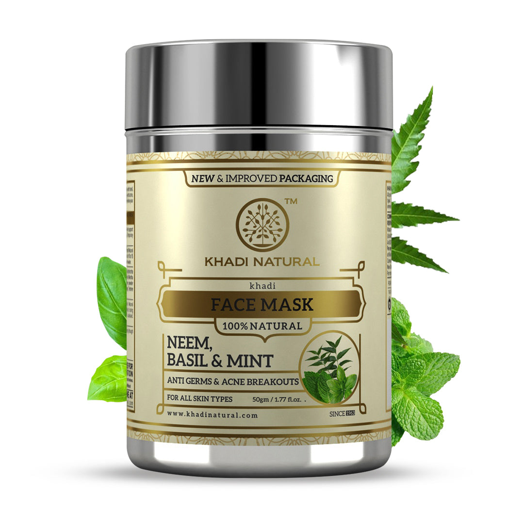 Khadi Natural Neem Basil & Mint Anti Acne Face Pack - 50gm - Image 6 - Buy from Indicrest