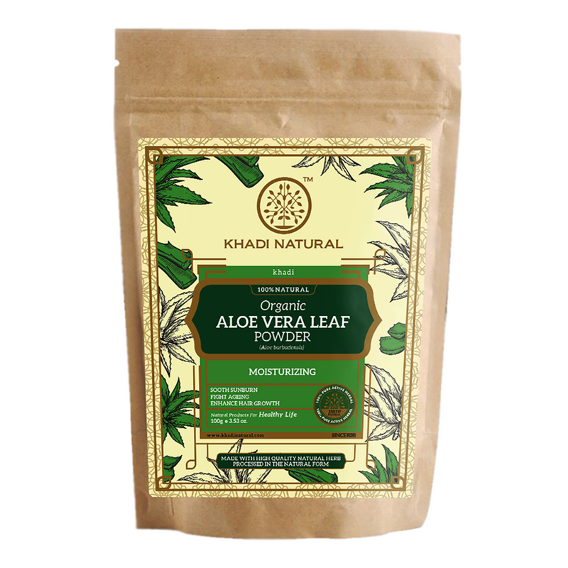 Khadi Natural Organic Aloe Vera Leaf Powder For Hair Care- 100% Natural - 100gm - Buy from Indicrest