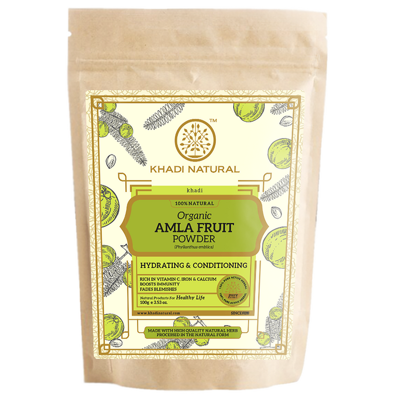 Khadi Natural Organic Amla Fruit Powder For Hair Care - 100% Natural - 100gm - Buy from Indicrest