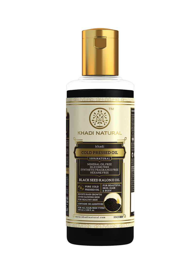 Khadi Natural Pure Black Seed Kalonji Cold Pressed Oil - 100% Natural - 100ml Sale - Buy from Indicrest