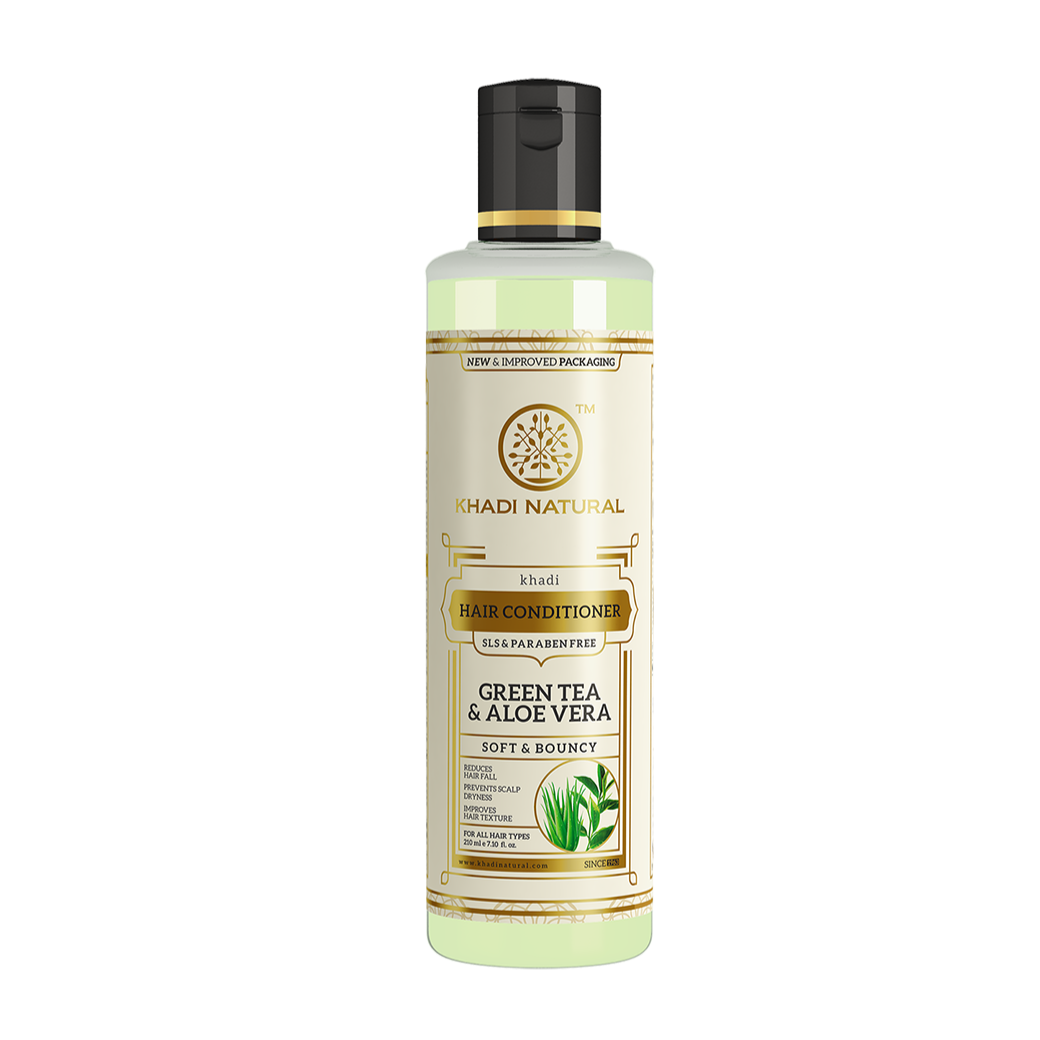 Khadi Natural Herbal Green Tea & Aloevera Hair Conditioner SLS & Paraben Free - 210ml - Buy from Indicrest