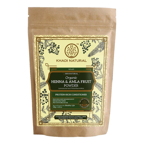 Khadi Natural Organic Henna & Amla Fruit Powder For Hair Care - 100% Natural - 100gm - Buy from Indicrest