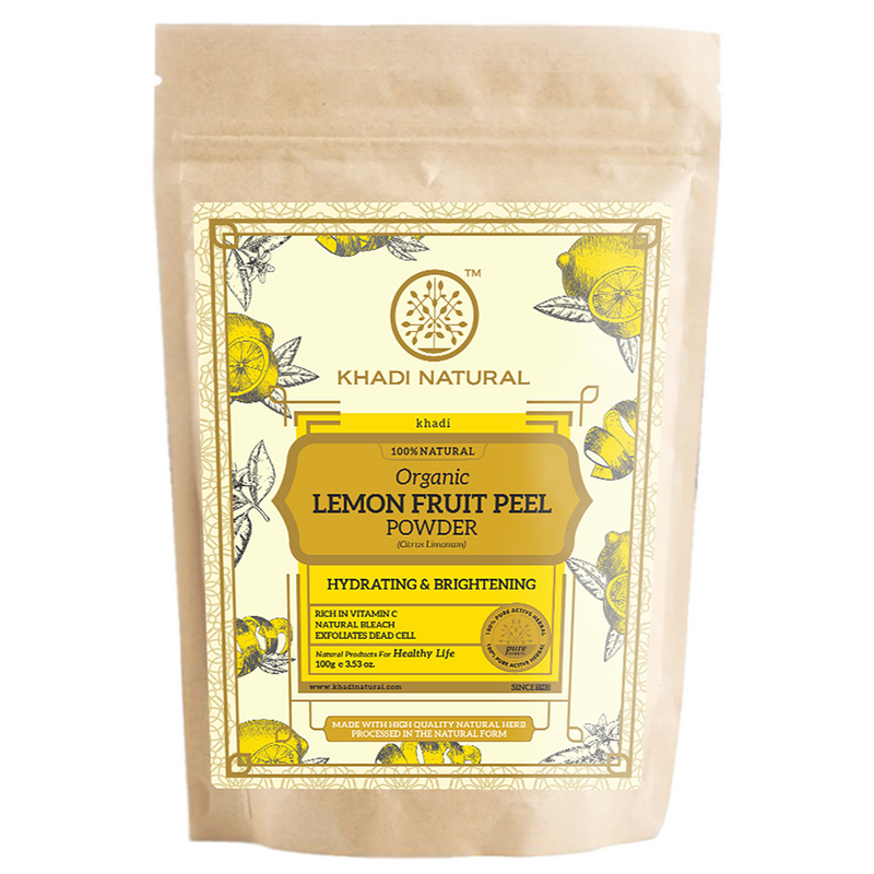Khadi Natural Organic Lemon Fruit Peel Powder For Hair Care - 100% Natural - 100gm - Buy from Indicrest