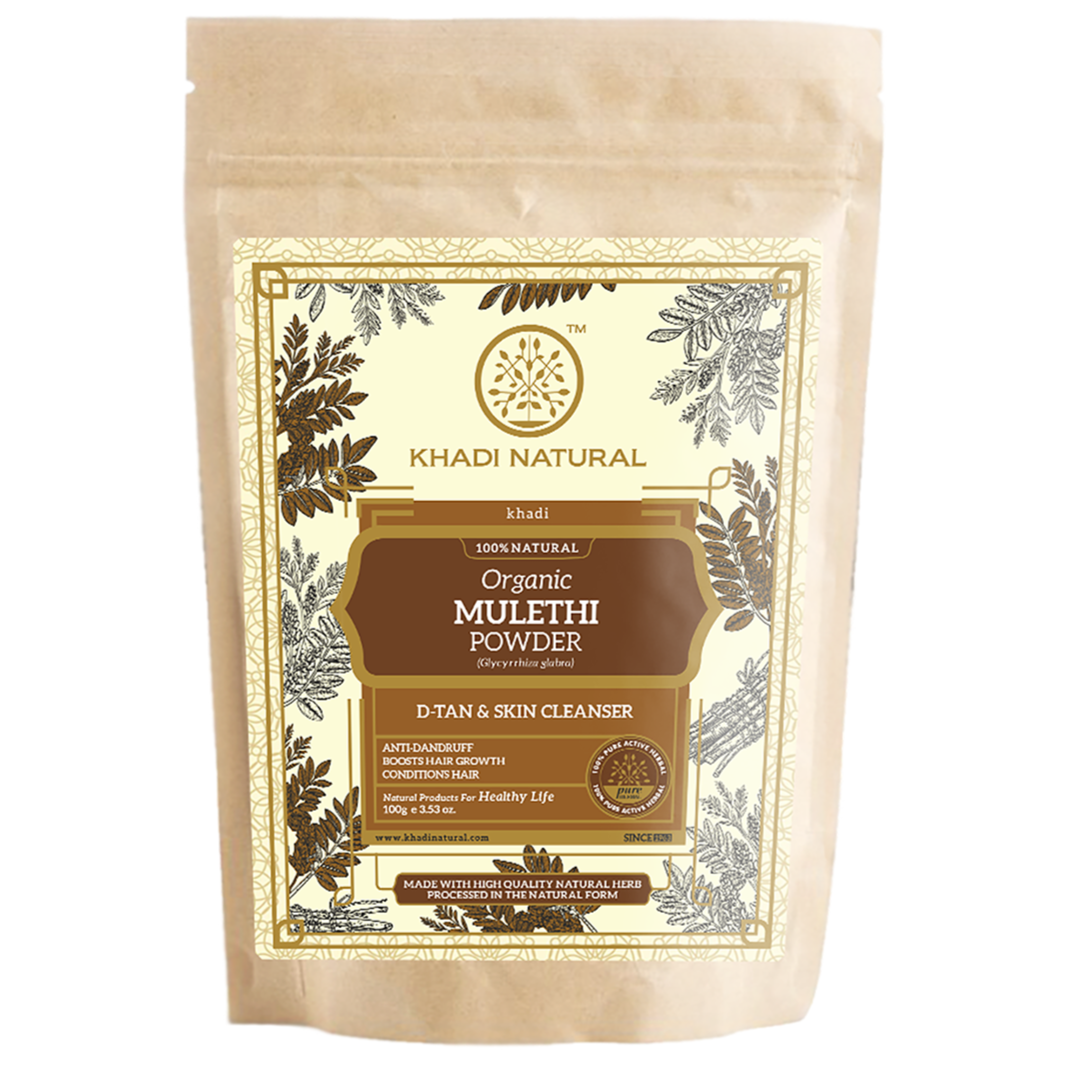 Khadi Natural Organic Mulethi Powder For Hair - 100% Natural - 100gm - Buy from Indicrest