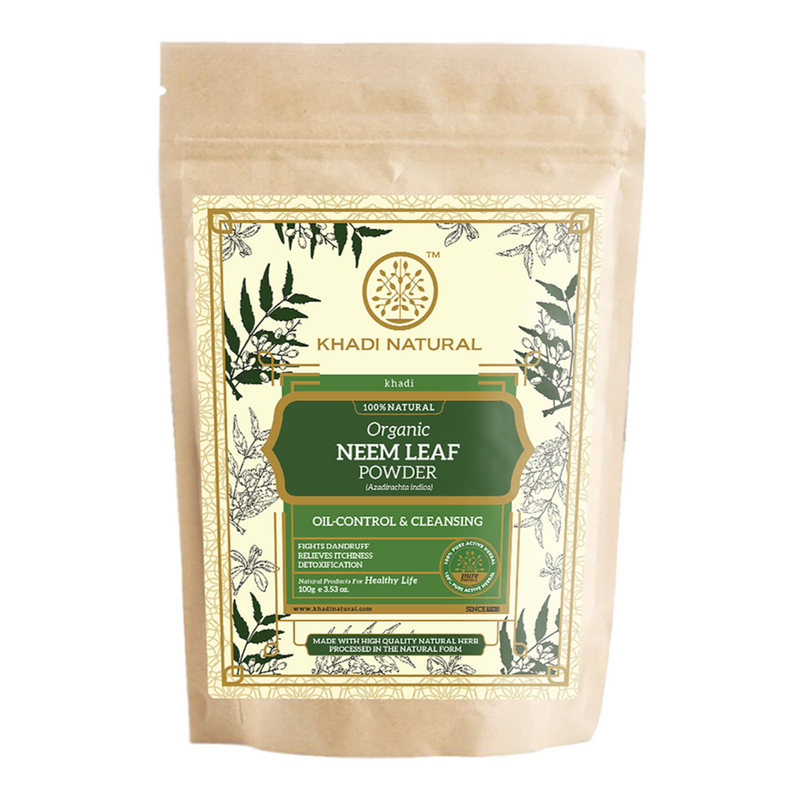 Khadi Natural Organic Neem Leaf Powder For Hair - 100% Natural - 100gm - Buy from Indicrest