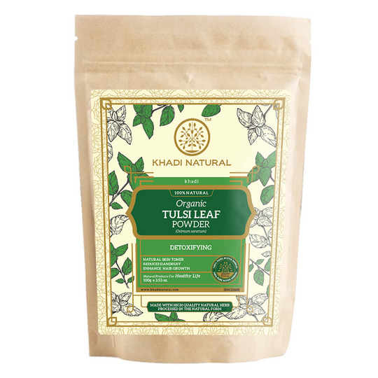 Khadi Natural Organic Tulsi Leaf Powder For Hair Care - 100% Natural - 100gm - Buy from Indicrest