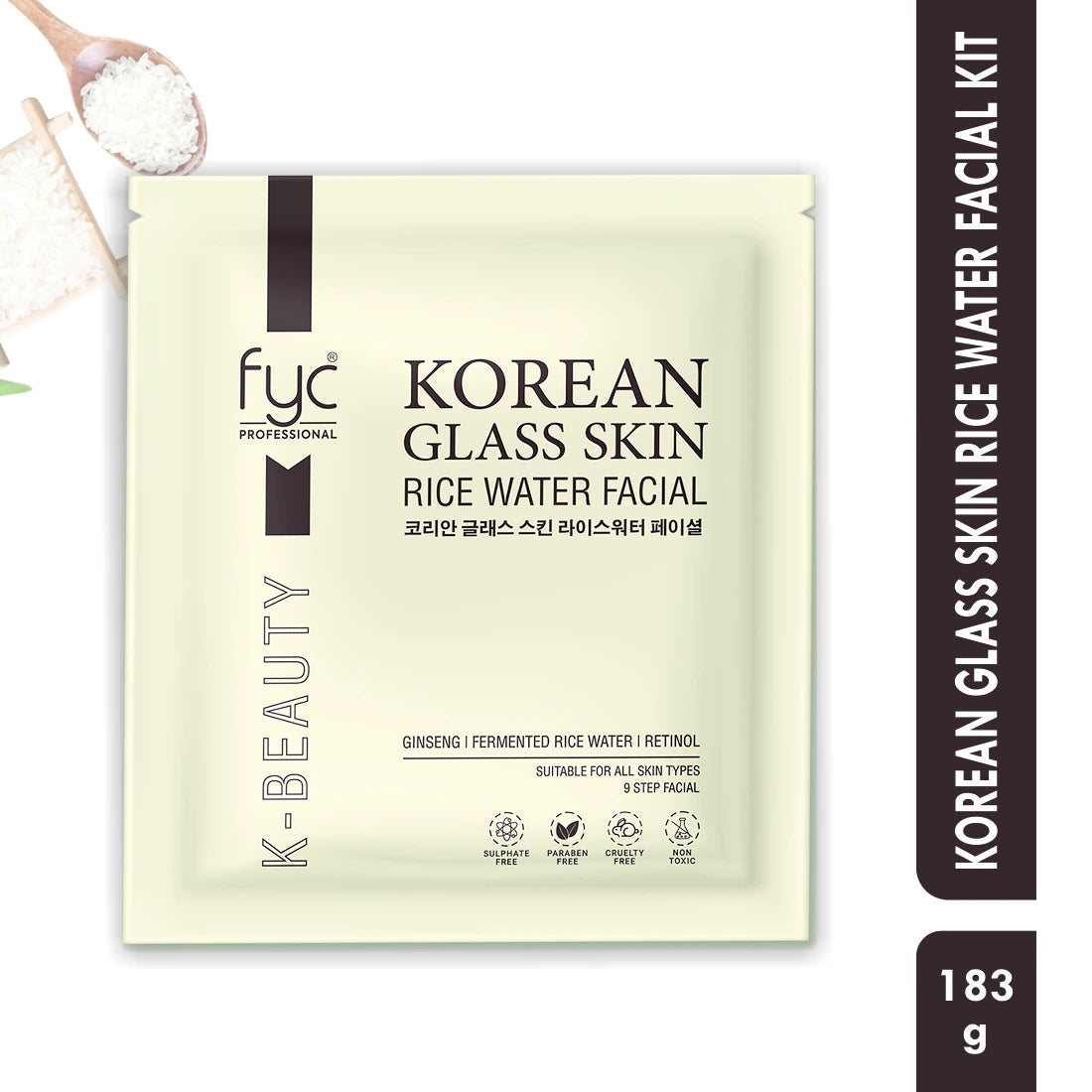 FYC Professional Korean Glass Skin Rice Water Facial Kit, 9 Steps 183g