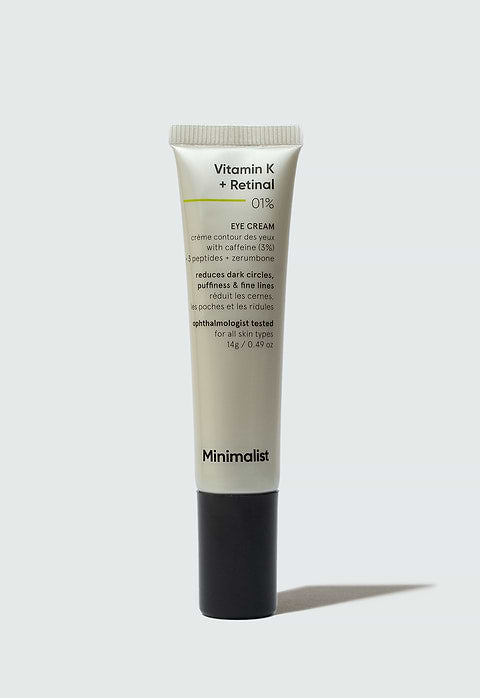 Minimalist Vitamin K + Retinal 1% Eye Cream For Reduces dark circles, puffiness &amp; fine lines, 14g - Buy from Indicrest