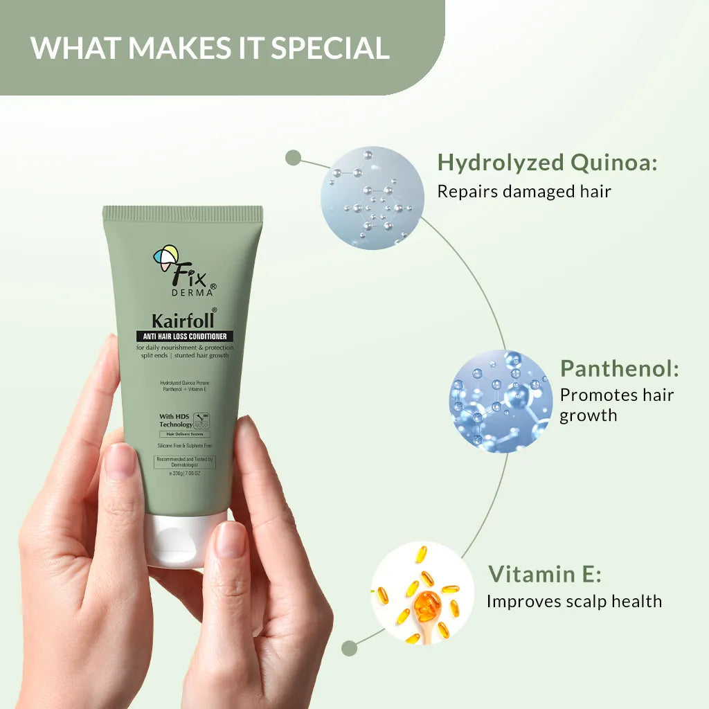 Fixderma Kairfoll Anti Hair Loss Conditioner | Conditioning Formula to Prevent Hair Loss & Split Ends, 200g - Image 3 - Buy from Indicrest