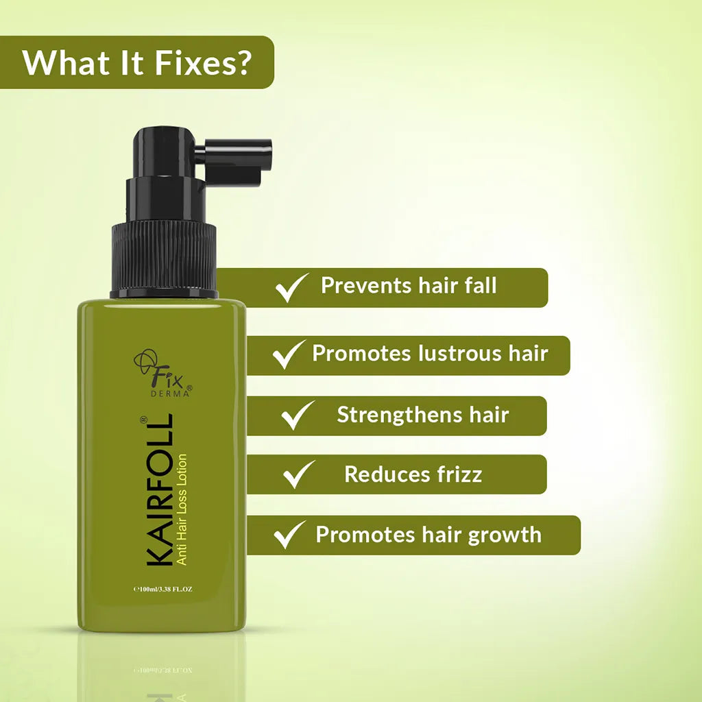Fixderma Kairfoll Anti Hair Loss Lotion | Nourishes Roots and Prevents Hair Thinning, 100ml - Image 3 - Buy from Indicrest
