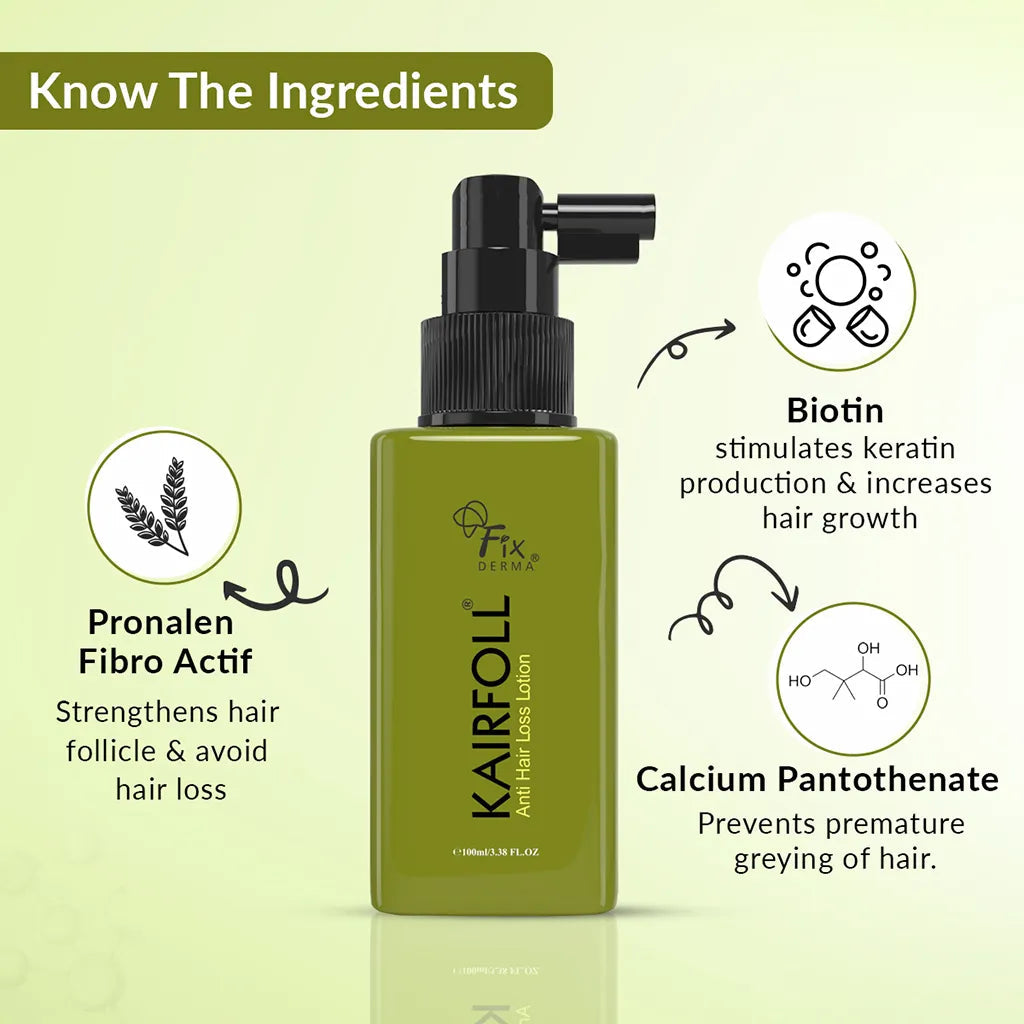 Fixderma Kairfoll Anti Hair Loss Lotion | Nourishes Roots and Prevents Hair Thinning, 100ml - Image 5 - Buy from Indicrest