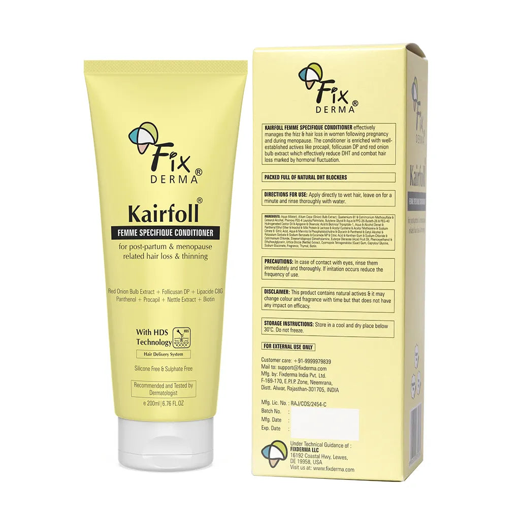 Fixderma Kairfoll Femme Specifique Conditioner | Addresses Hormonal Hair Loss & Thinning in Women, 200ml - Image 8 - Buy from Indicrest