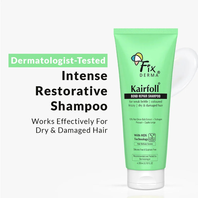 Fixderma Kairfoll Bond Repair Shampoo | Intense Restorative Shampoo for Damaged Hair, 200ml - Buy from Indicrest