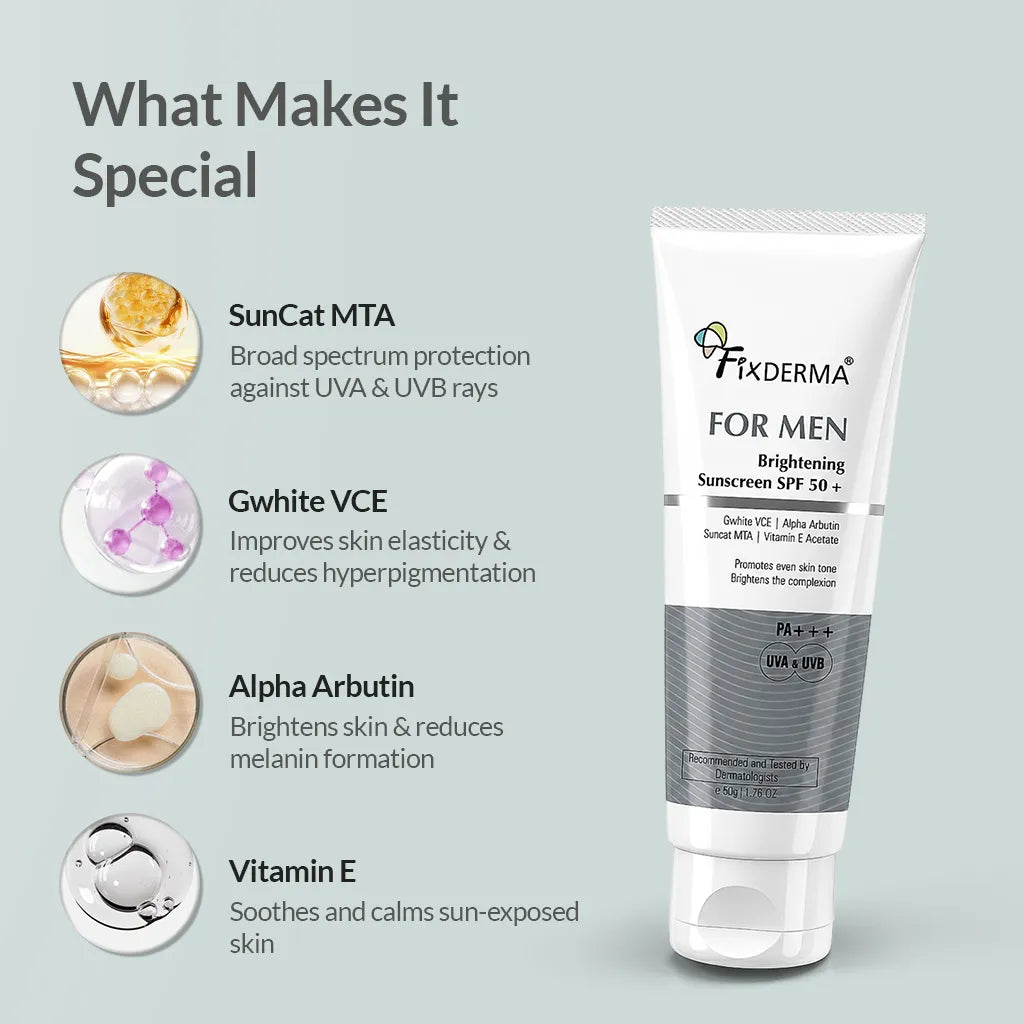 Fixderma FOR MEN Brightening Sunscreen SPF 50+, 50g - Image 2 - Buy from Indicrest