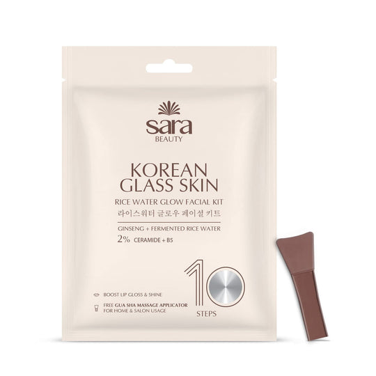 SARA Korean Facial Kit for glass Glow Skin with Rice and Ceramides - 10 steps - Buy from Indicrest