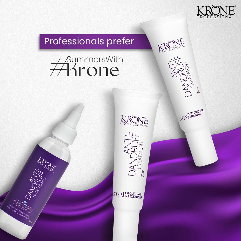 Krone Anti-Dandruff Hair Tonic 100ml salon professional scalp tonic with Tea Tree Oil