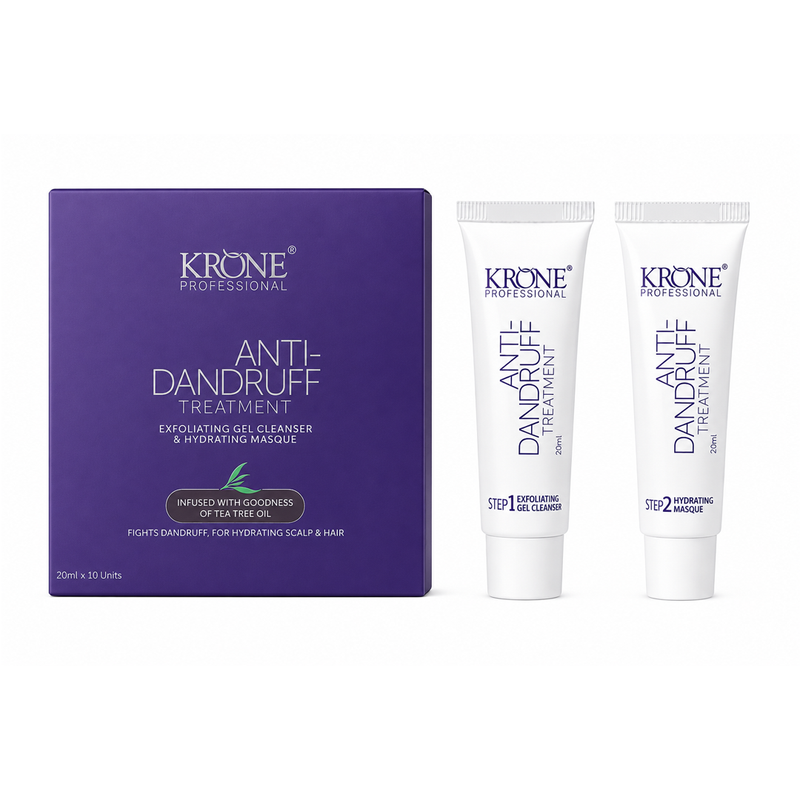 Krone Professional Anti-Dandruff Treatment Kit | Exfoliating Gel Cleanser & Hydrating Masque | Tea Tree Oil | Dandruff Control | For Men & Women, 200ml Buy from Indicrest