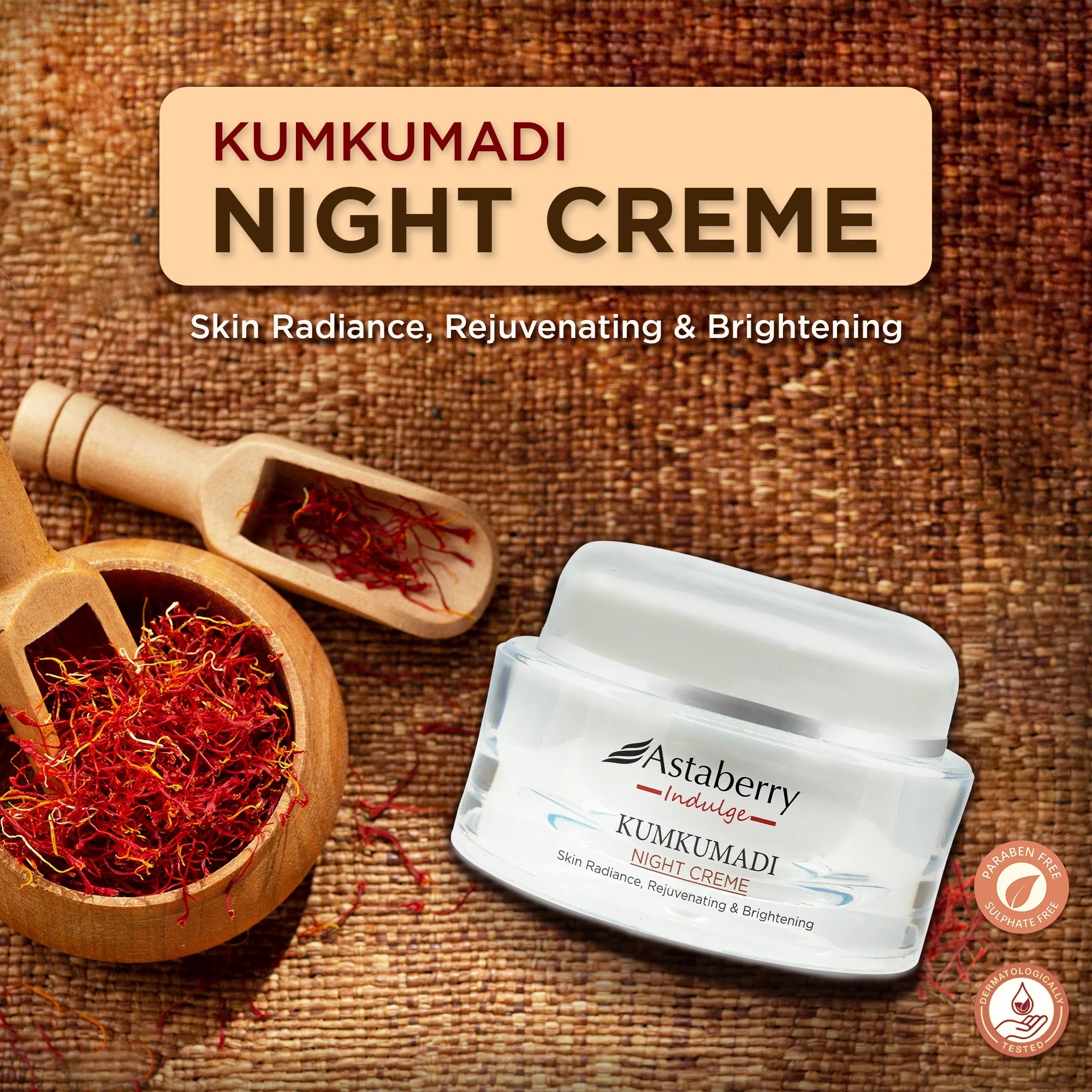 Astaberry Kumkumadi Night Creme for Deep Hydration & Glow - 50 GM - Image 2 - Buy from Indicrest