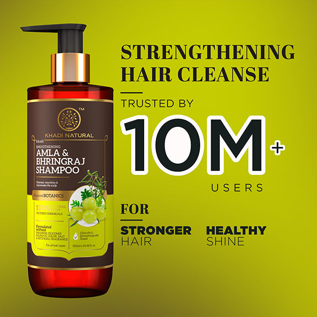 Khadi Natural Amla & Bhringraj Hair Cleanser - SLS, Parabens, Color, Salt & Artificial Fragrance Free - 310ml - Buy from Indicrest