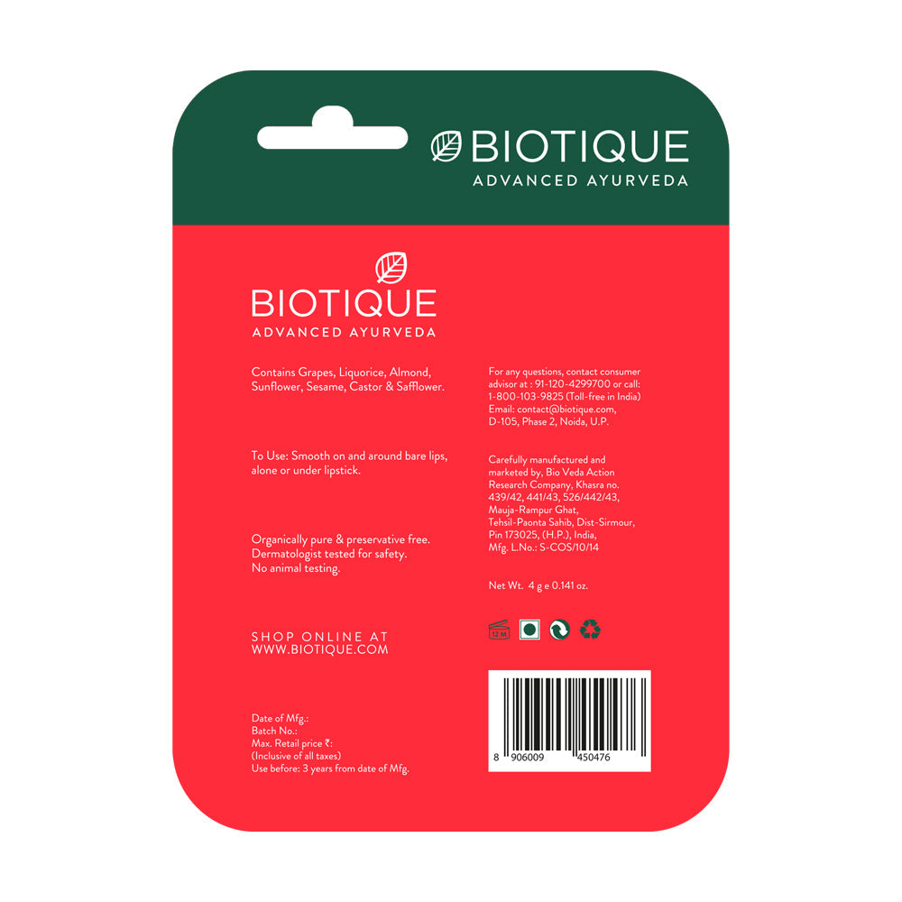 Biotique Fruit Brightening Lip Balm, 4g - Image 2 - Buy from Indicrest