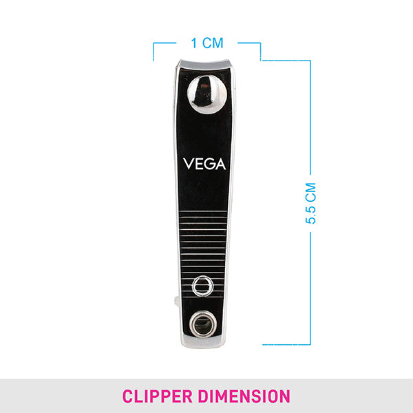 Vega Nail Clipper Box (Large) Black (Pack of 10) - LNCB-03