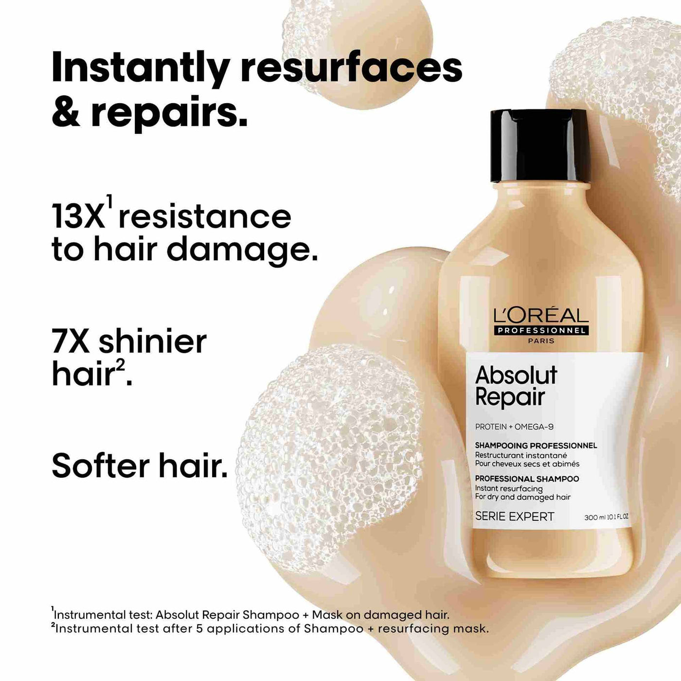 L'Oreal Professionnel Absolut Repair Shampoo 300ml | Absolut Repair Serum 90ml Combo