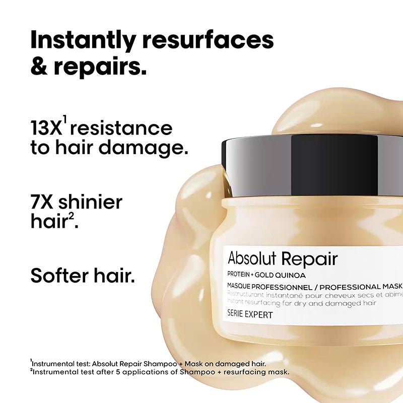 L'Oreal Professionnel Absolut Repair Mask 490g | Absolut Repair Serum 90ml Combo