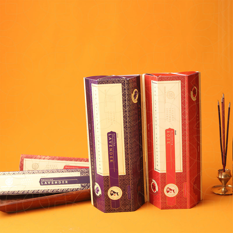 Khadi Natural Incense Sticks Rose & Lavender Combo (Pack of 6) - Buy from Indicrest