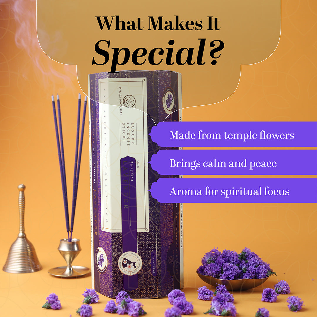 Khadi Natural Incense Sticks Rose & Lavender Combo (Pack of 6) - Image 3 - Buy from Indicrest