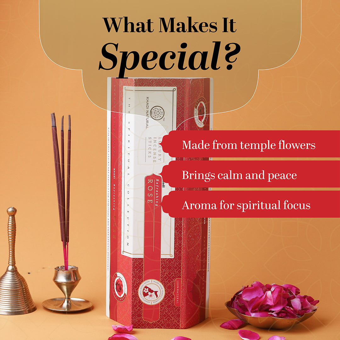 Khadi Natural Incense Sticks Rose & Lavender Combo (Pack of 6) - Image 4 - Buy from Indicrest