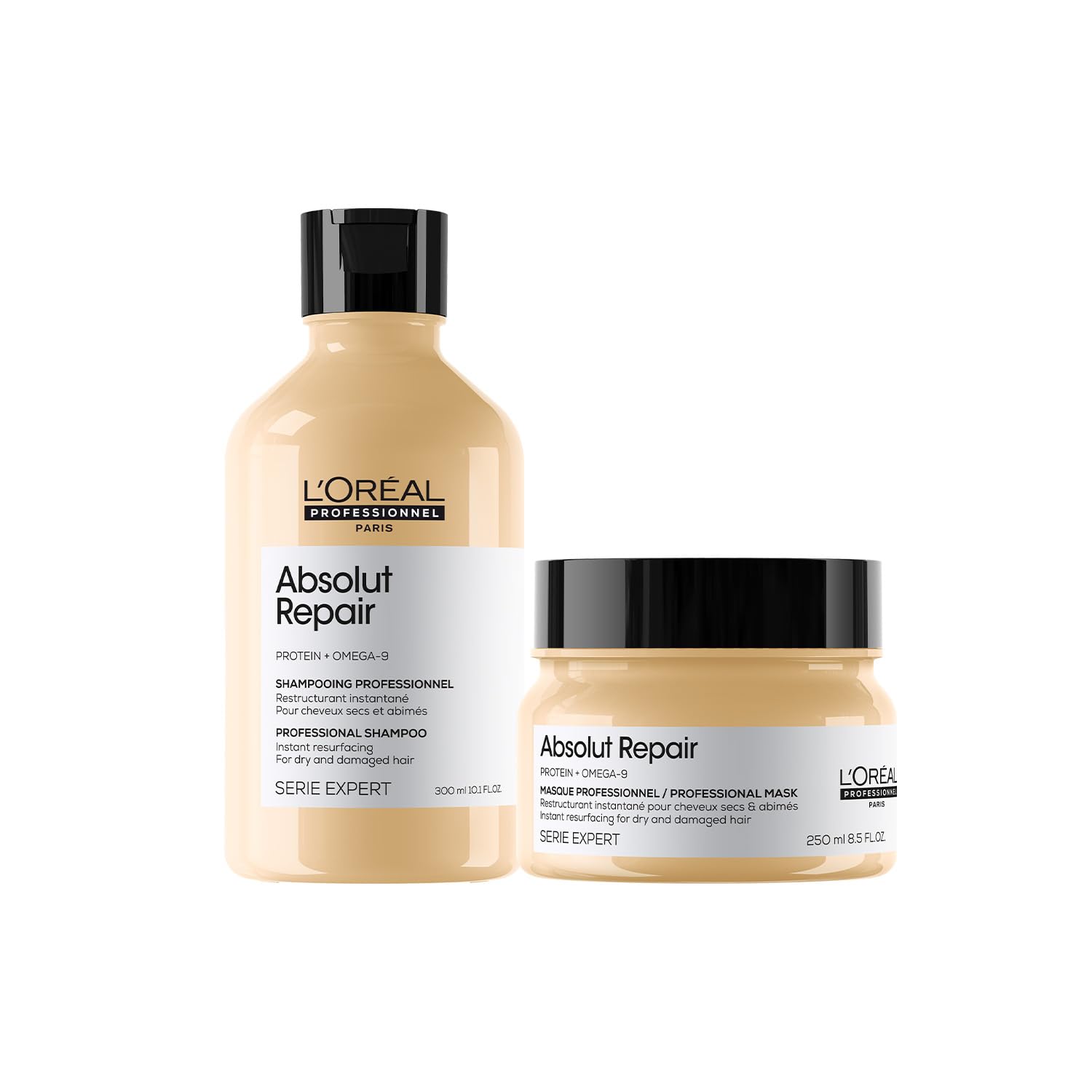 L'Oréal Professionnel Absolut Repair Shampoo & Mask for Dry & Damaged Hair - 300ml+250ml