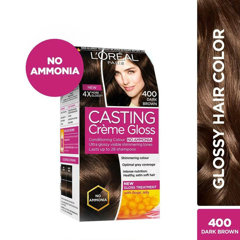 L’Oreal Paris Casting Crème Gloss Hair Color - 400 Dark Brown (87.5g + 72ml)2