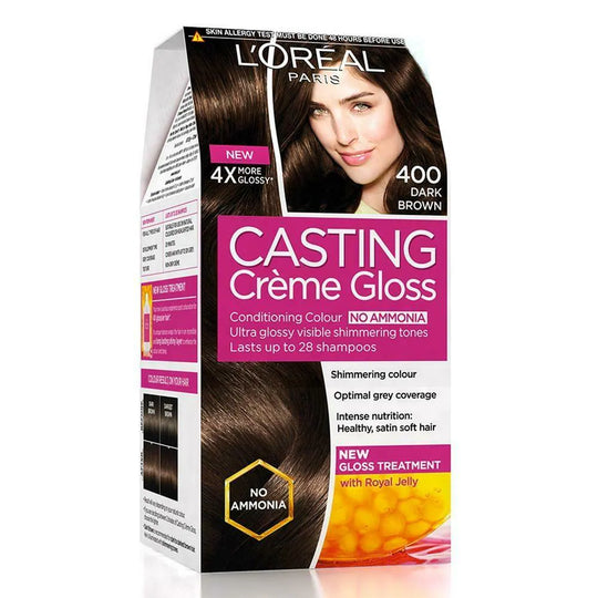 L’Oreal Paris Casting Crème Gloss Hair Color - 400 Dark Brown (87.5g + 72ml)